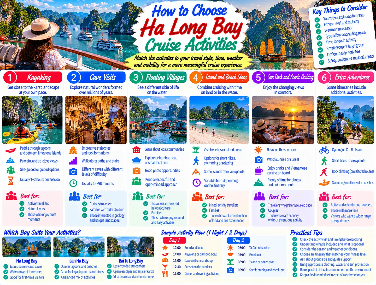 How to Choose Ha Long Bay Cruise Activities